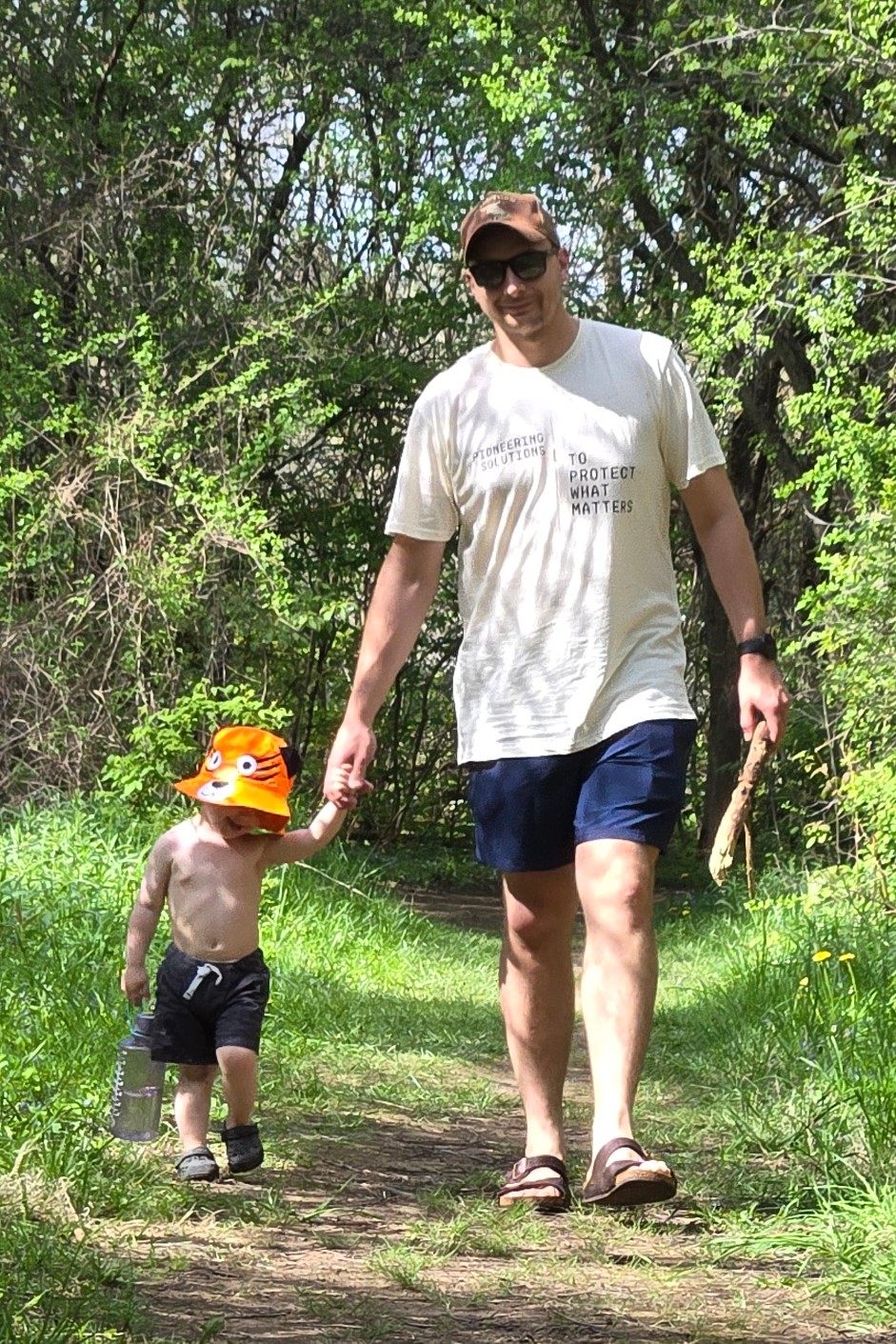 Ben Davey hiking a trail in West Perth
